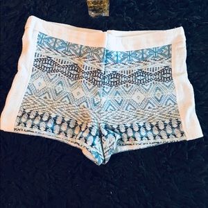 Francesca’s Alya light blue lace shorts.